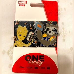 Disney Marvel TWO PINS Groot and Rocket large collectors pins